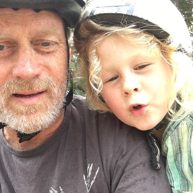 Bike riding with my mate.